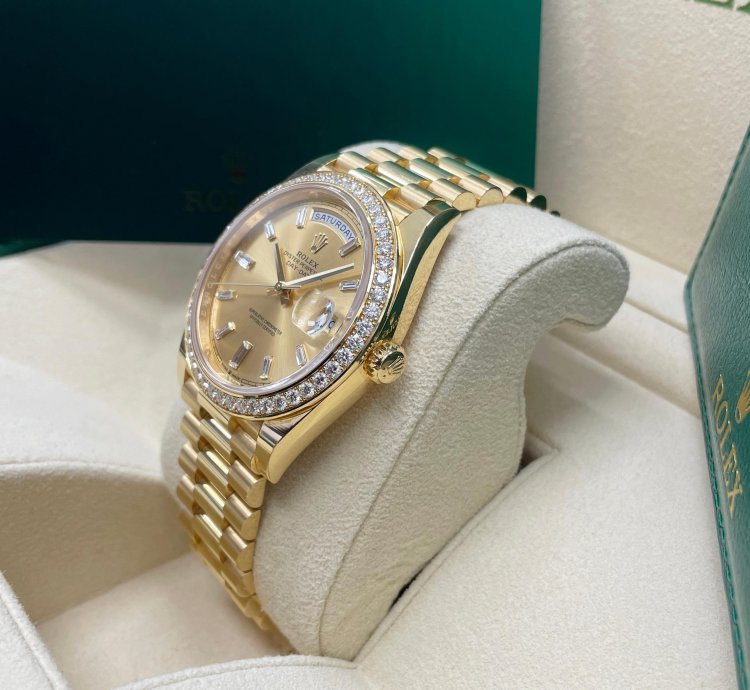 Rolex Day-date 40 Unworn Day-date 40mm 228348rbr Yellow Gold Presidential Bracelet Champagne Baguette Dial