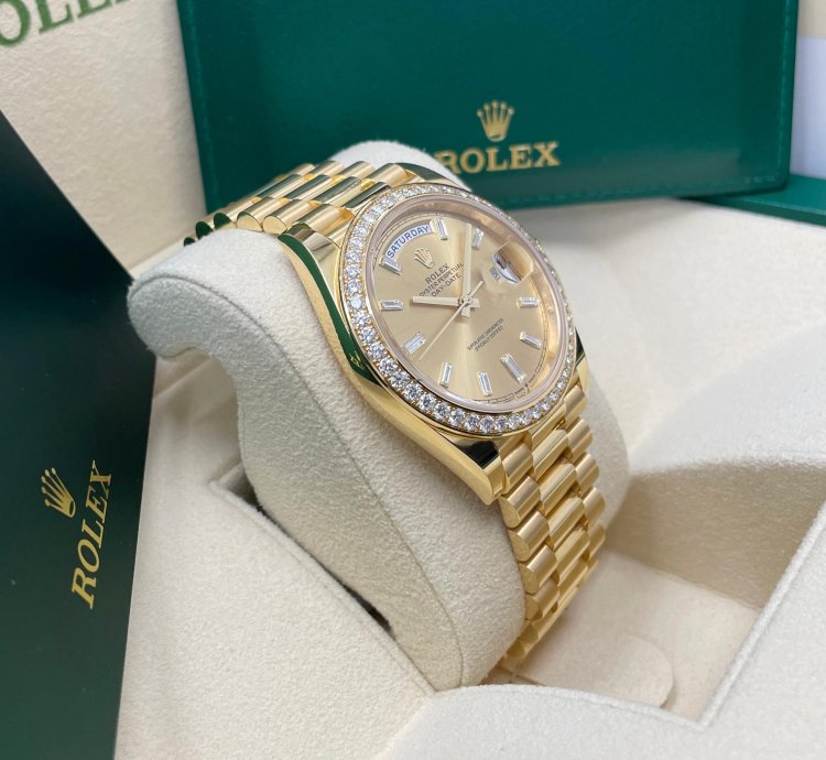 Rolex Day-date 40 Unworn Day-date 40mm 228348rbr Yellow Gold Presidential Bracelet Champagne Baguette Dial