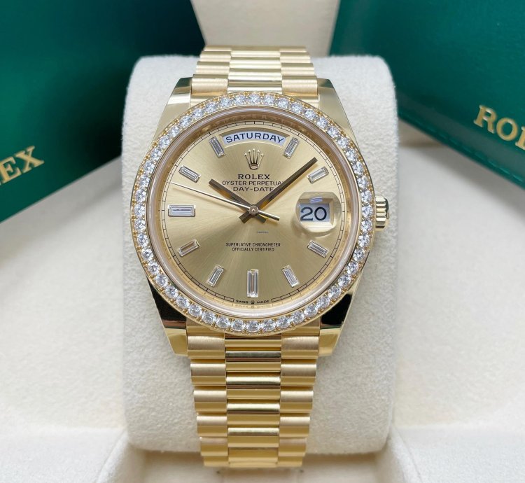 Rolex Day-date 40 Unworn Day-date 40mm 228348rbr Yellow Gold Presidential Bracelet Champagne Baguette Dial