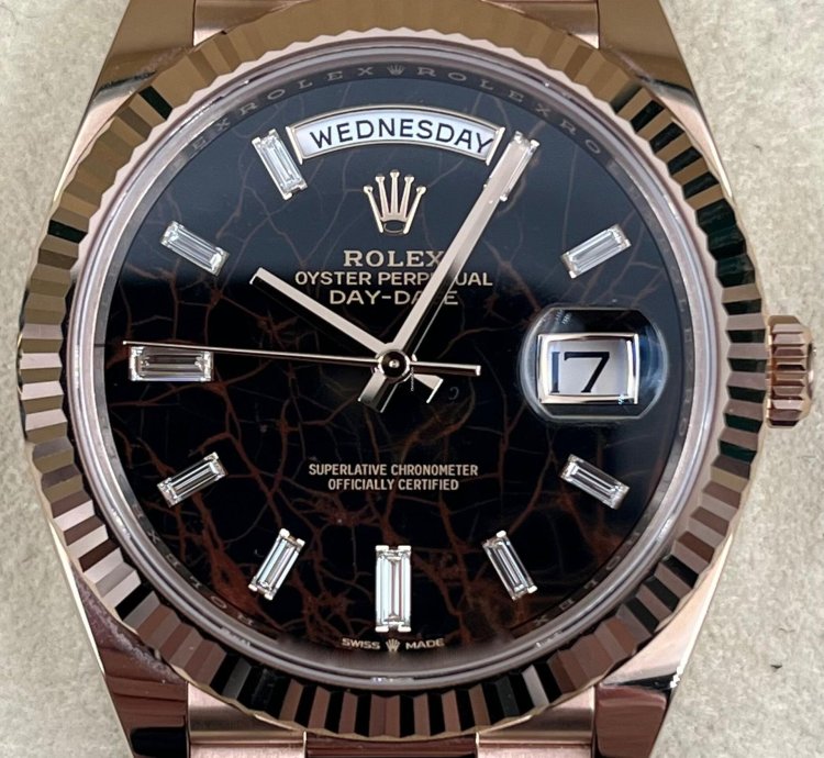 Rolex Day-date 40 Unworn Day-date 40mm Eisenkiesel Diamond Dial Rose Gold Bracelet 228235 Box Papers 2024