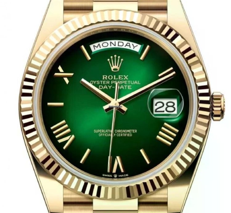 Rolex Day-date 40 Unworn Day-date 40mm Green Ombre Dial Yellow Gold Bracelet 228238 Box Papers 2024