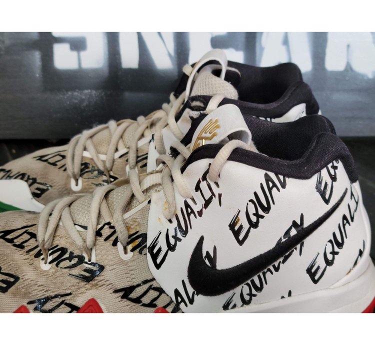 2017 Nike Kyrie 4 Equality Blm White Red Black Sneakers Ao13
