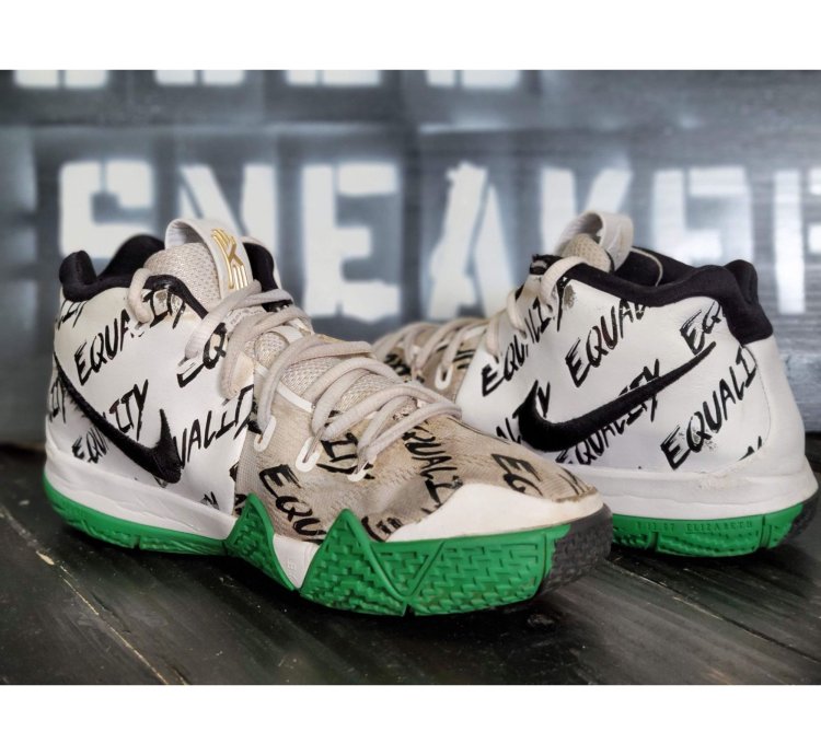 2017 Nike Kyrie 4 Equality Blm White Red Black Sneakers Ao13