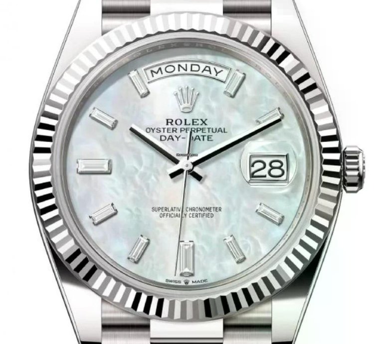 Rolex Day-date 40 Unworn Day-date 40mm Mother Of Pearl Mop Diamond Dial White Gold 228239 Box Papers 2024