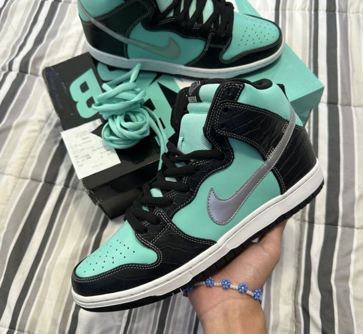 Nike Sb Dunk High Diamond Supply Co Aqua Blue