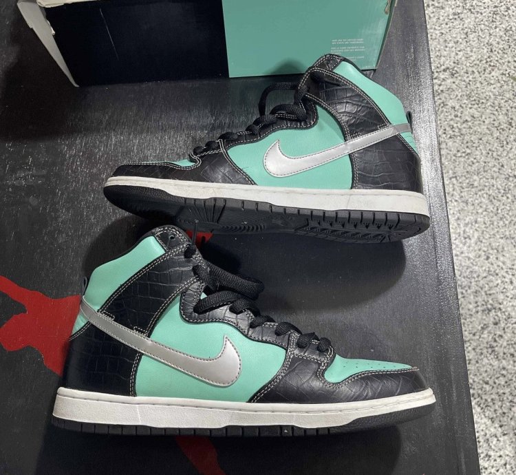 Nike Sb Dunk High Diamond Supply Co Aqua Blue