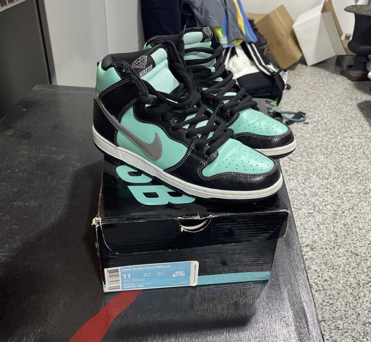Nike Sb Dunk High Diamond Supply Co Aqua Blue