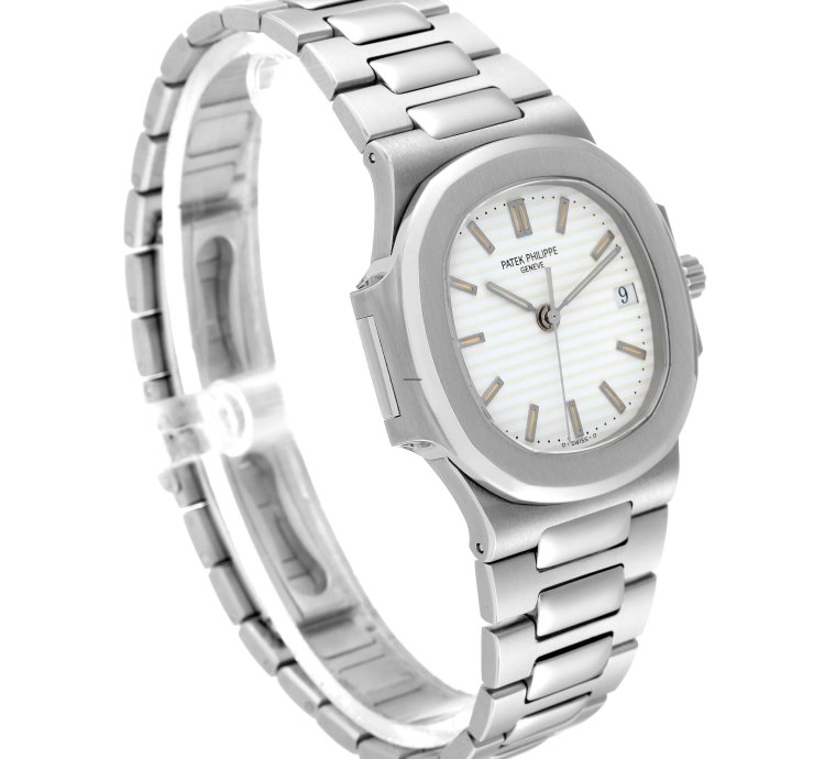 Patek Philippe Nautilus White Dial Automatic Steel Mens Watch 3800 Box Papers