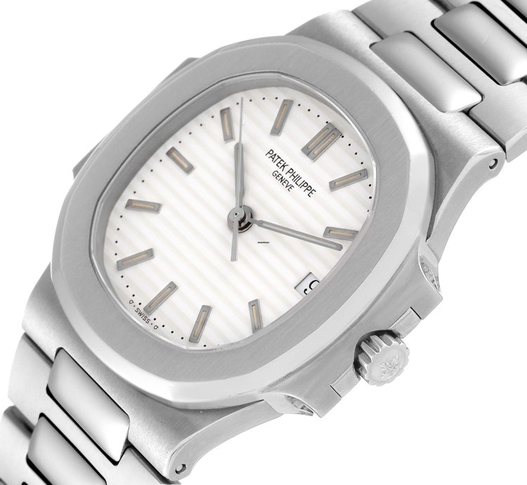 Patek Philippe Nautilus White Dial Automatic Steel Mens Watch 3800 Box Papers