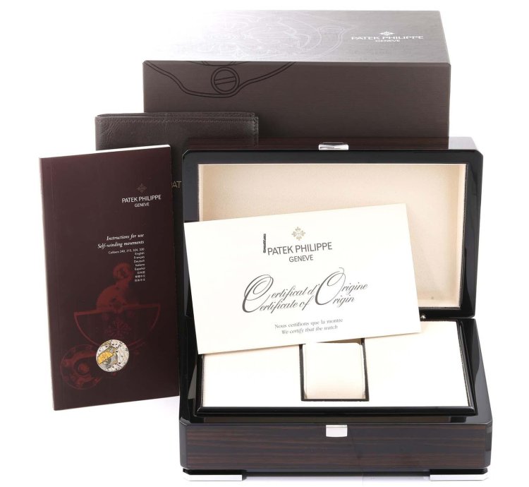 Patek Philippe Nautilus White Gold Black Strap Mens Watch 5711 Box Papers