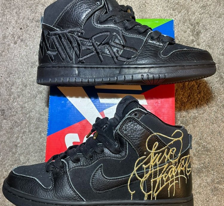 Nike Sb Dunk High Faust Black Gold