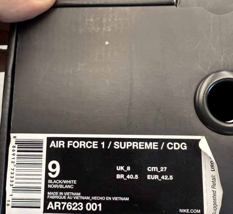 2018 Nike Air Force 1 Low Supreme Comme Des Gar Ons