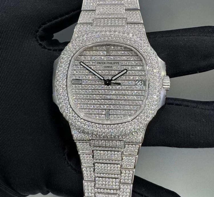 Patek Philippe Nautilus White Gold Diamond Automatic Watch 40mm