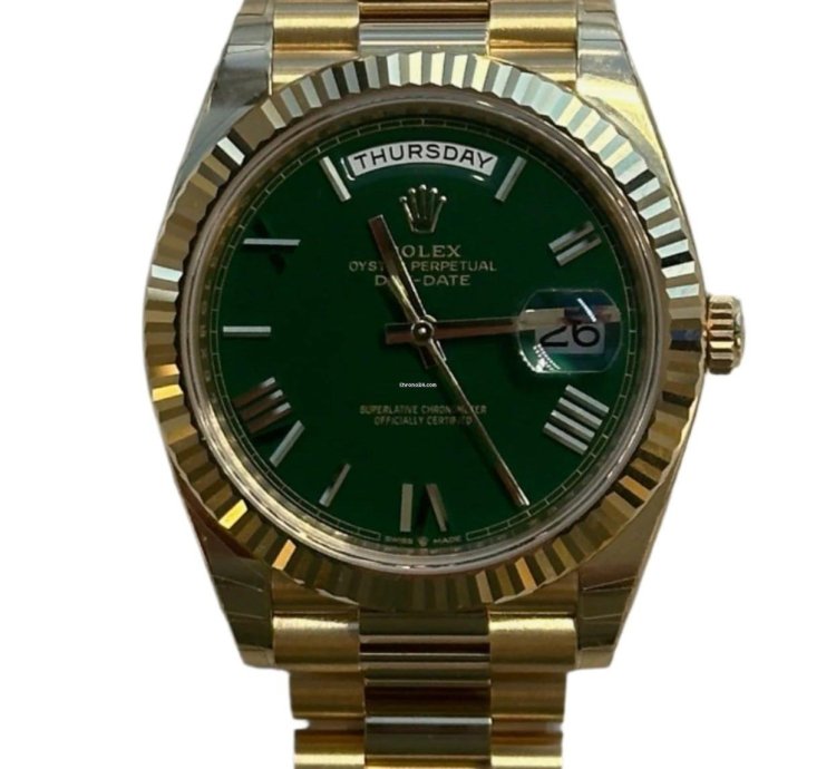 Rolex Day-date 40 Unworn Yellow Gold Day-date 40 Presidential Green Dial 228238 Full Stickers