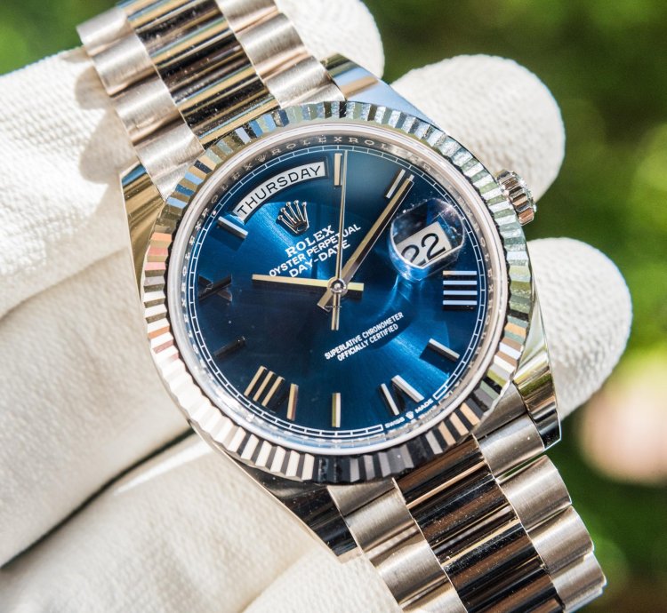 Rolex Day-date 40 White Gold - Blue Dial