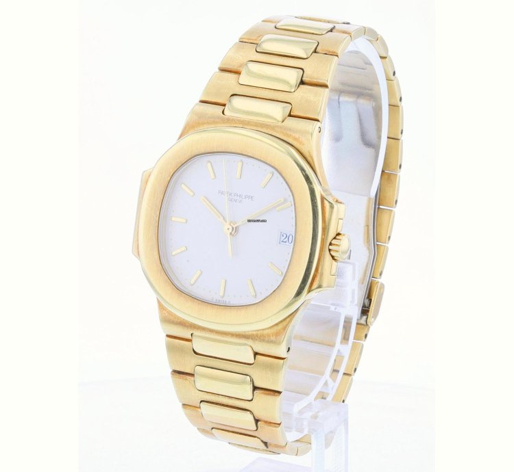 Patek Philippe Nautilus Yellow Gold White Dial 37 5mm