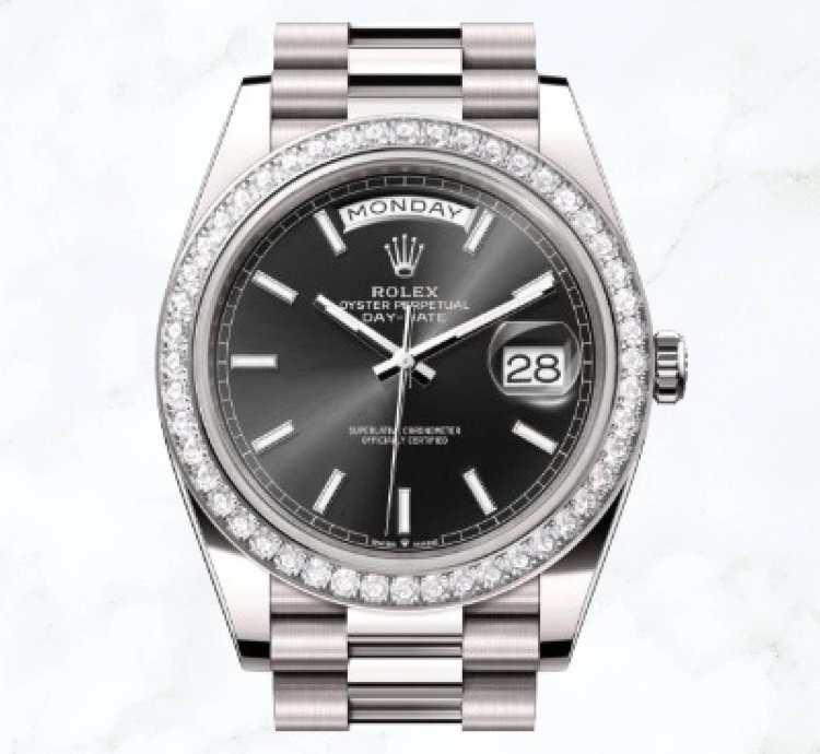 Rolex Day-date 40 White Gold Black Dial 228349rbr new Unworn
