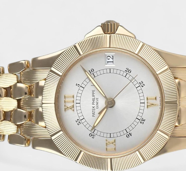 Patek Philippe Neptune Yellow Gold Silver Automatic Date 36mm Vintage 5080 1j
