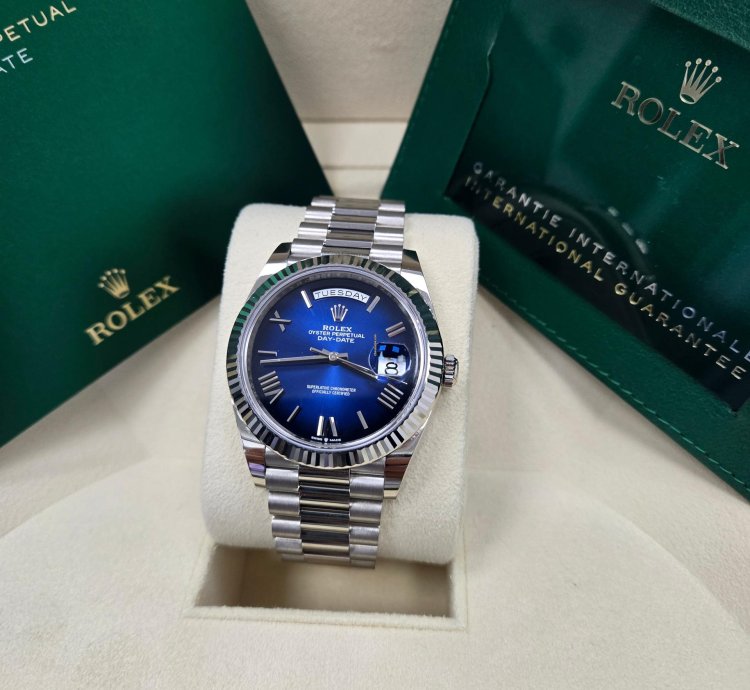 Rolex Day-date 40 White Gold Blue Ombre