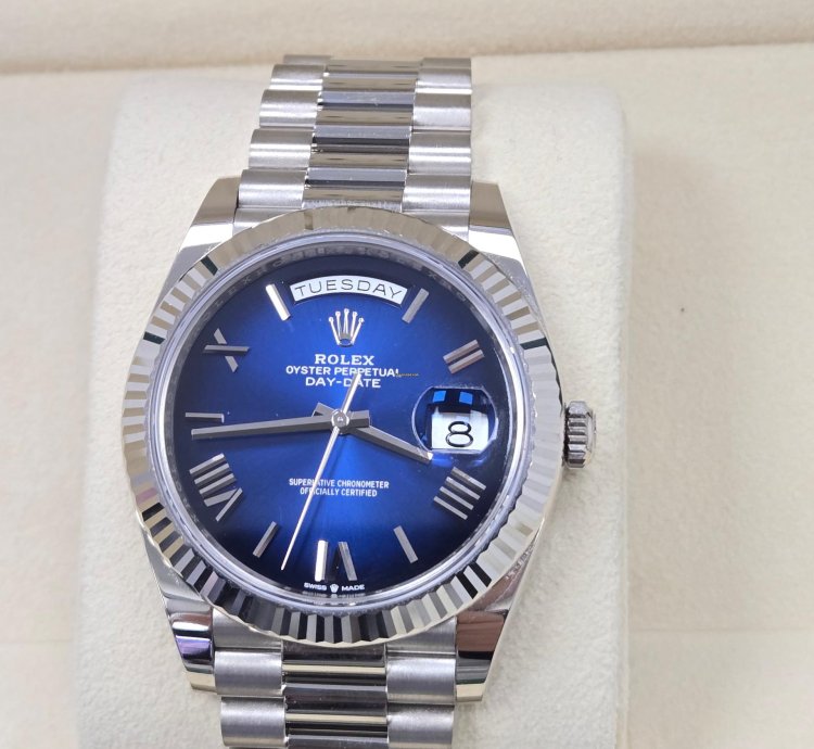 Rolex Day-date 40 White Gold Blue Ombre
