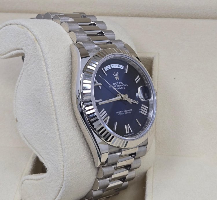 Rolex Day-date 40 White Gold Blue Ombre