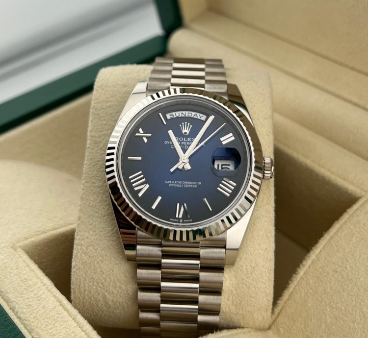 Rolex Day-date 40 White Gold Blue Ombre Dial New Release