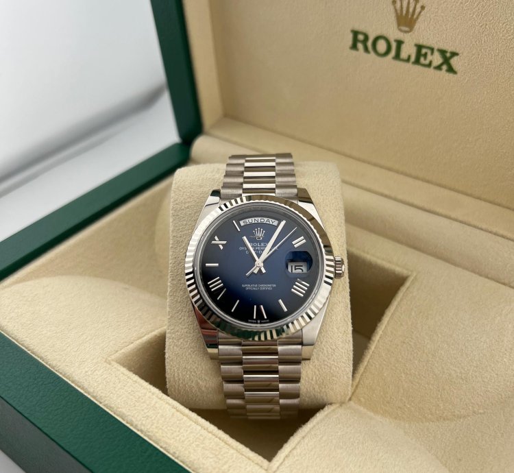Rolex Day-date 40 White Gold Blue Ombre Dial New Release