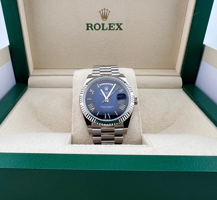 Rolex Day-date 40 White Gold Blue Ombre Dial New Release