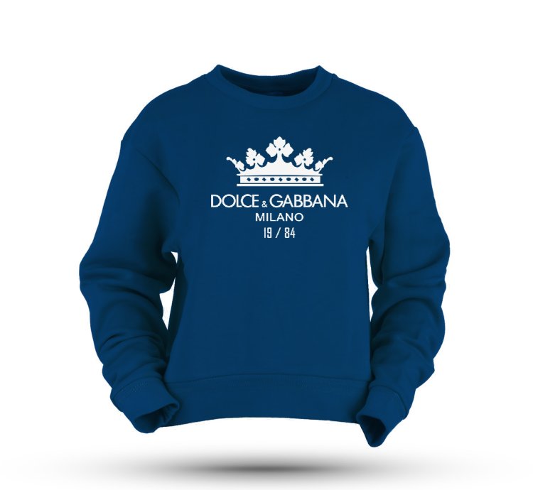 Dolce Gabbana Crown Logo Print Cotton Sweatshirt Size Usa