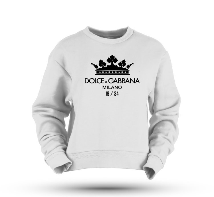 Dolce Gabbana Crown Logo Print Cotton Sweatshirt Size Usa