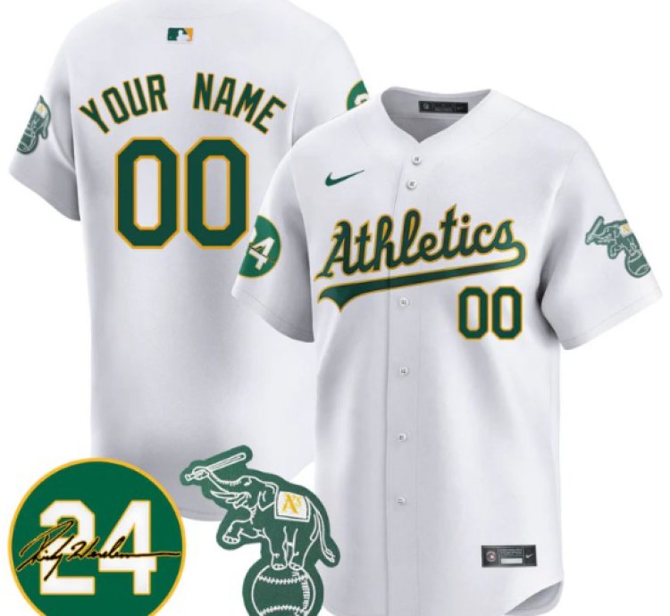Custom Oakland Athletics Jersey 2025 Rickey Henderson Memorial Stitched Yellow