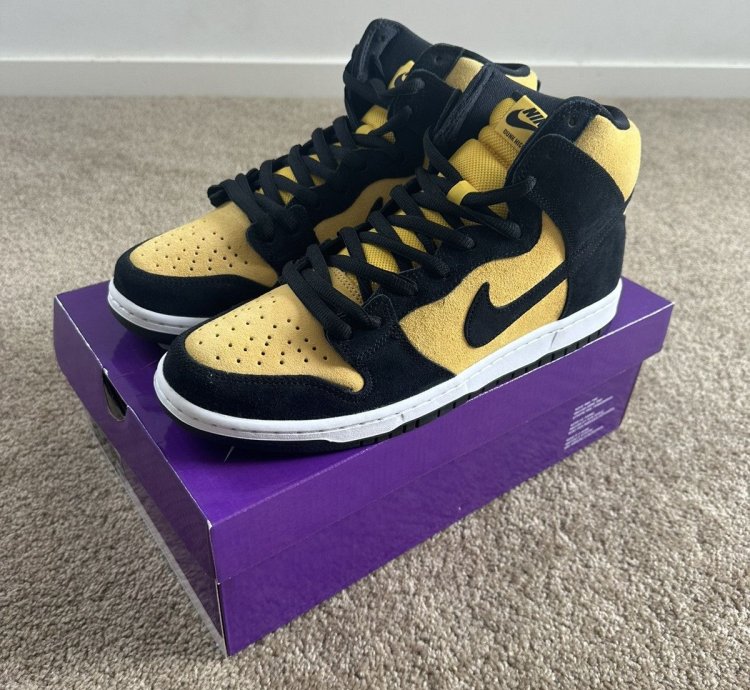 Nike Sb Dunk High Pro Black Vasity Maize