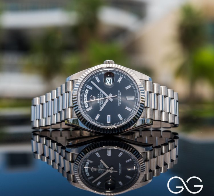 Rolex Day-date 40 White Gold Diamond Baguette Dial