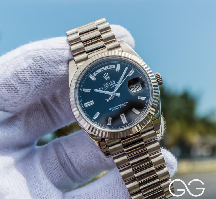 Rolex Day-date 40 White Gold Diamond Baguette Dial
