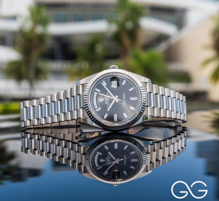 Rolex Day-date 40 White Gold Diamond Baguette Dial
