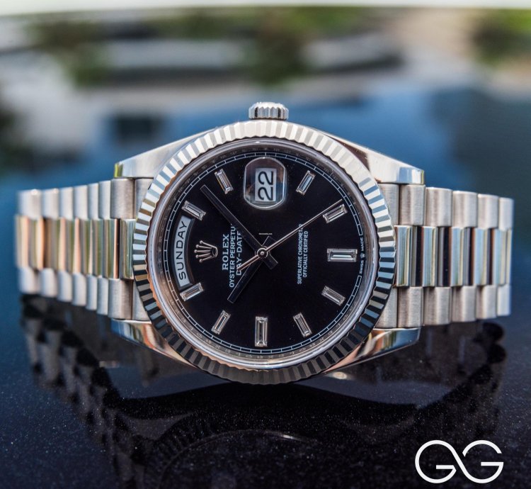 Rolex Day-date 40 White Gold Diamond Baguette Dial