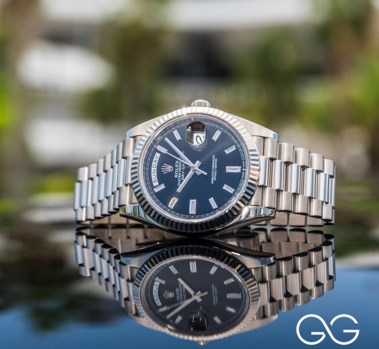 Rolex Day-date 40 White Gold Diamond Baguette Dial