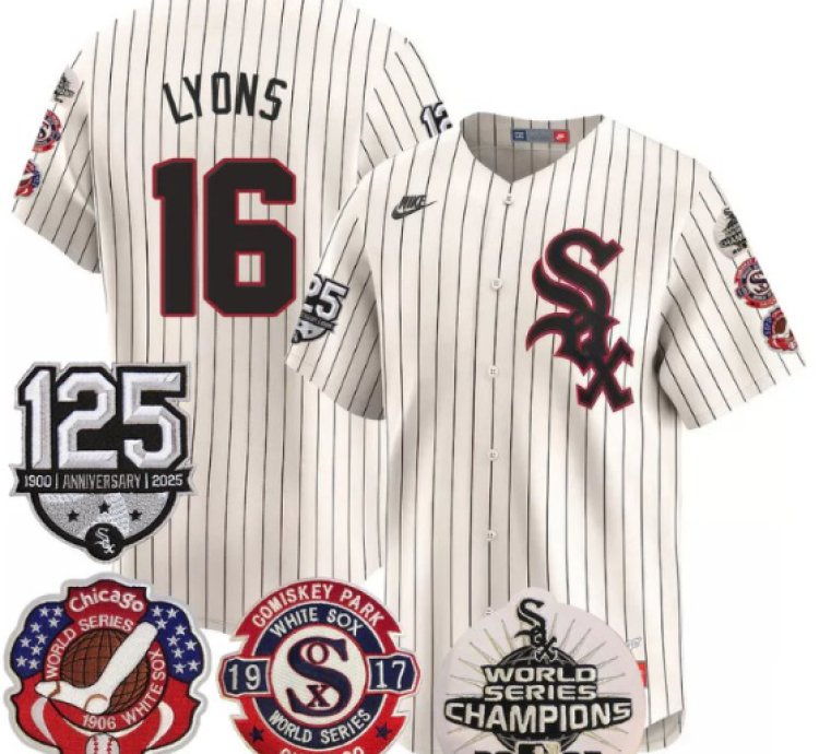 Ted Lyons Jersey 16 Chicago White Sox 125th Anniversary World Series Champions Cream