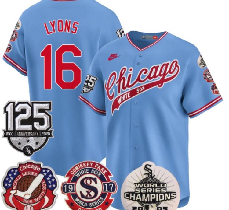 Ted Lyons Jersey 16 Chicago White Sox 125th Anniversary World Series Champions Blue