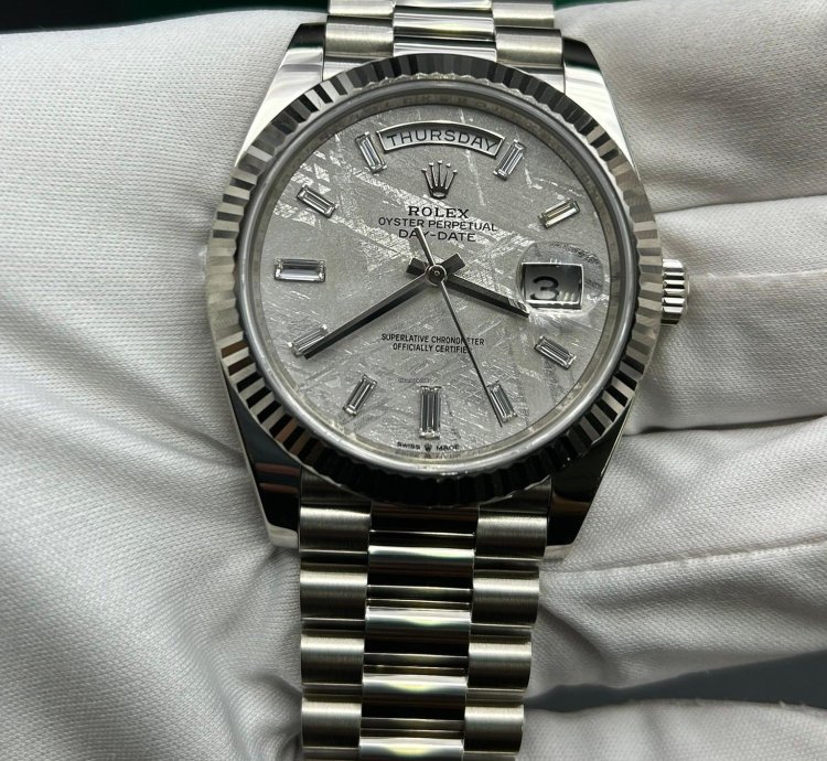 Rolex Day-date 40 White Gold Meteorite Baguette Dial 228239