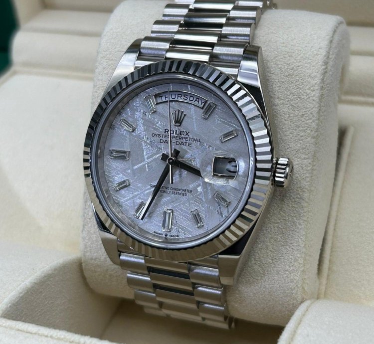 Rolex Day-date 40 White Gold Meteorite Baguette Dial 228239