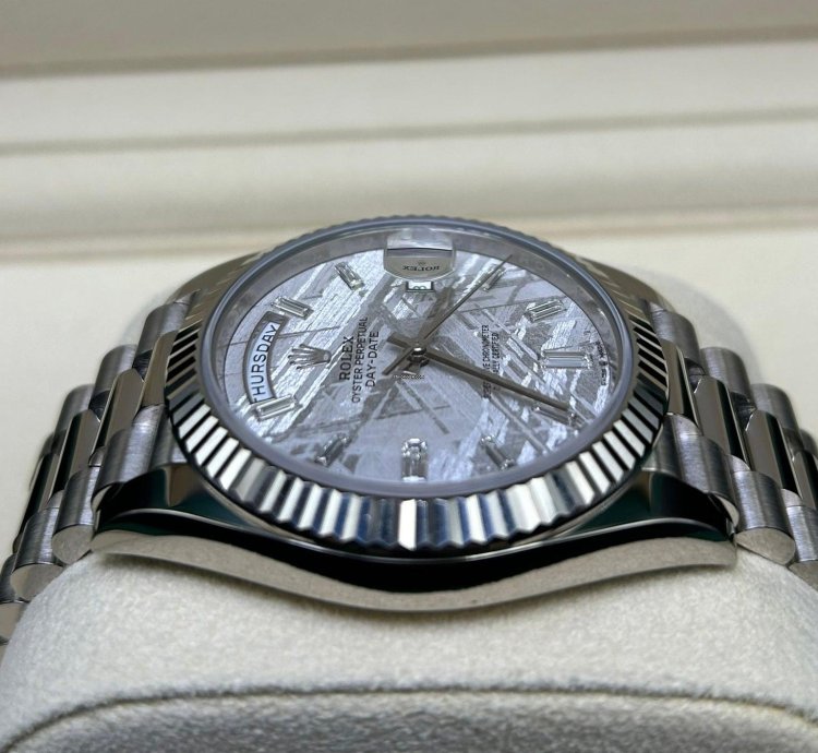Rolex Day-date 40 White Gold Meteorite Baguette Dial 228239