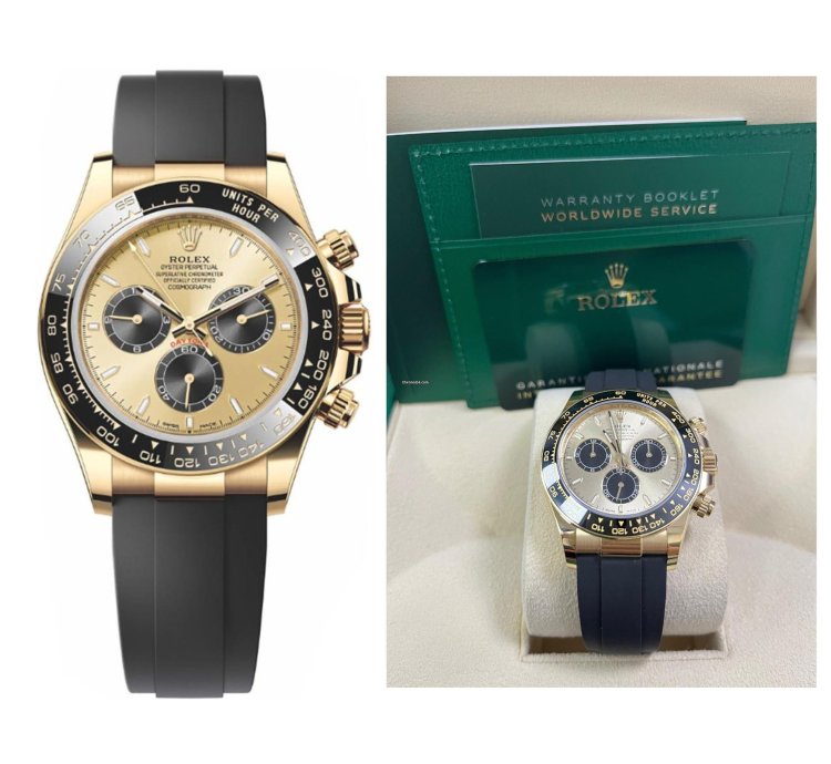 Rolex Daytona Pikachu Daytona Yellow Gold Golden And Black Index Dial Oysterflex Strap 126518ln