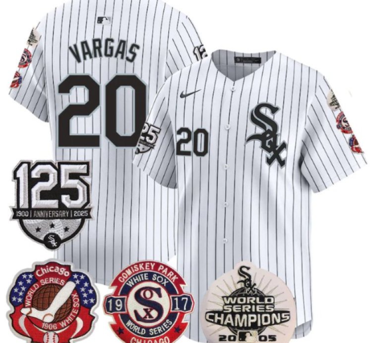 Miguel Vargas Jersey 20 Chicago White Sox 125th Anniversary World Series Champions White