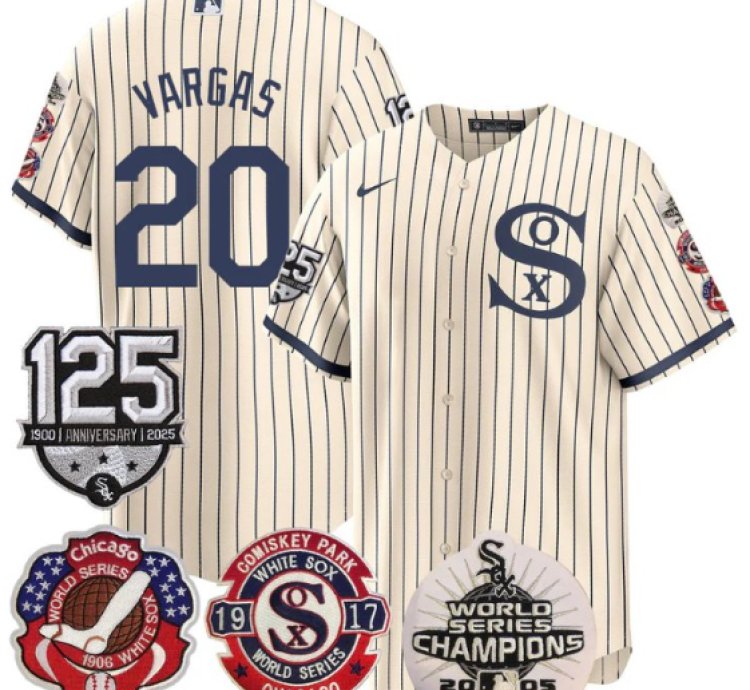 Miguel Vargas Jersey 20 Chicago White Sox 125th Anniversary World Series Champions Field Of Dream