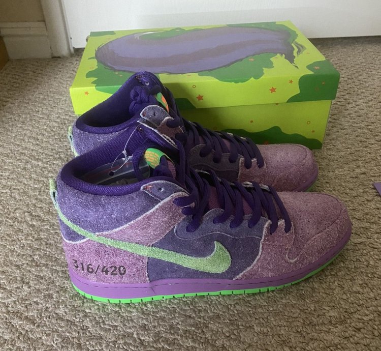 Nike Sb Dunk High Pro Reverse Purple Skunk 316 420