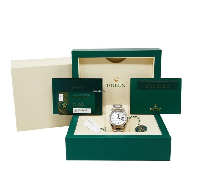 Rolex Day-date 40 White Gold Mop Diamond Dial On Presidential Complete Set Unworn 2024