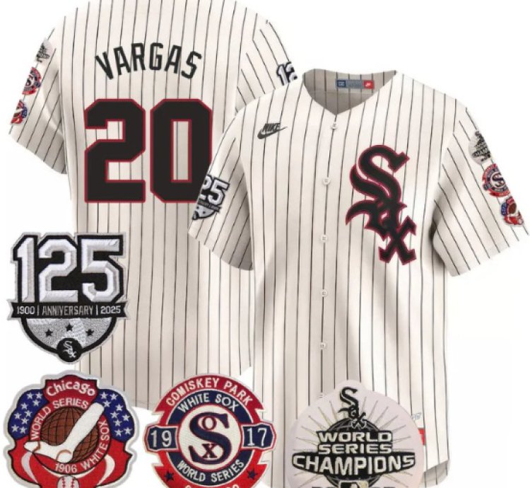 Miguel Vargas Jersey 20 Chicago White Sox 125th Anniversary World Series Champions Cream