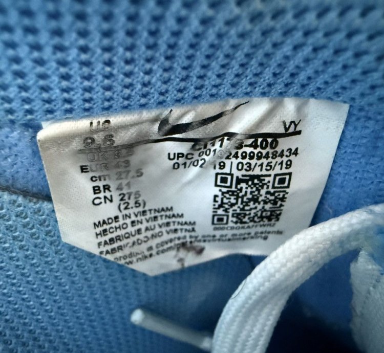 2019 Nike Air Force 1 Low Off-white Mca University Blue