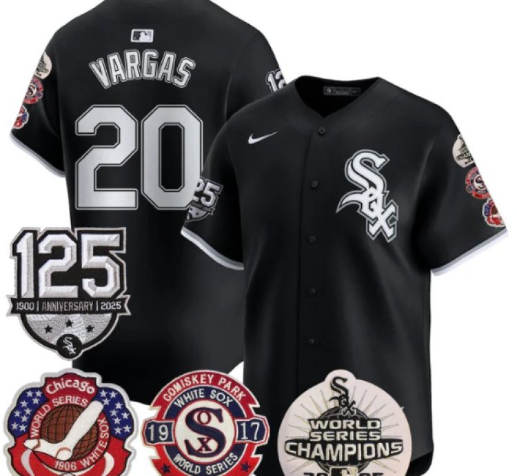 Miguel Vargas Jersey 20 Chicago White Sox 125th Anniversary World Series Champions Black